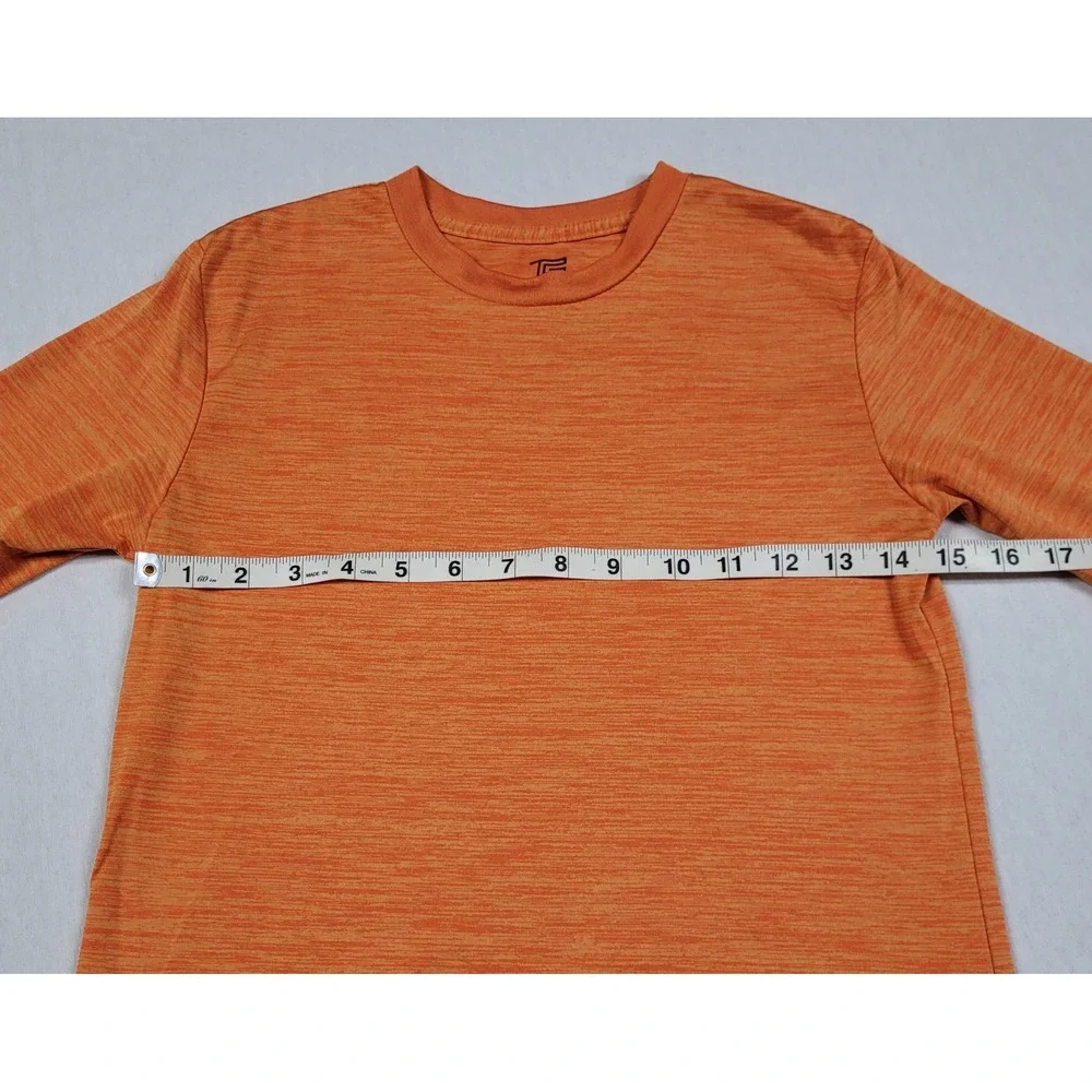 Tek Gear Boys Size S DryTek Heather Orange Space Dye Long Sleeve Athletic Shirt